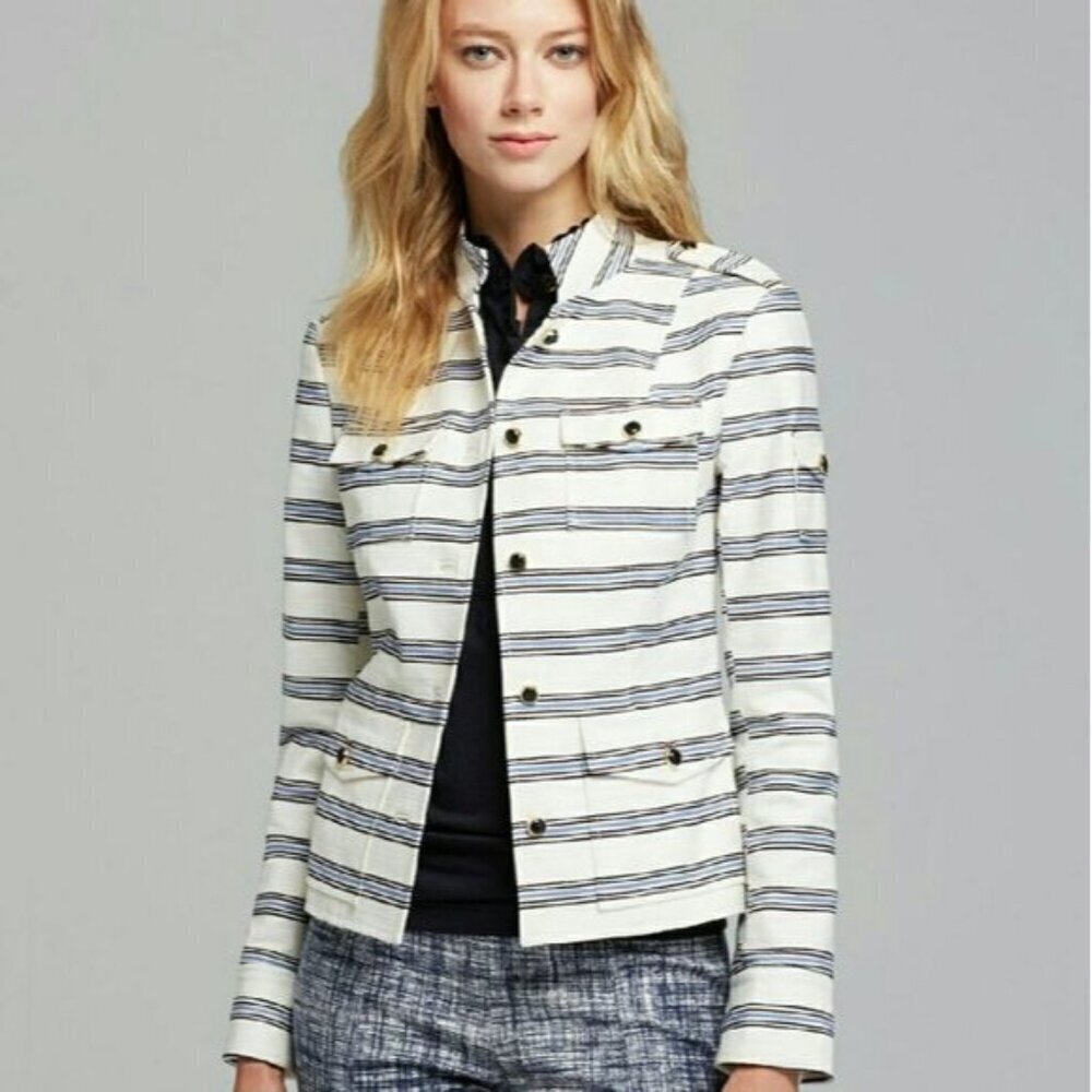 NWT Tory Burch Stripe Sgt Pepper Jacket Size 12